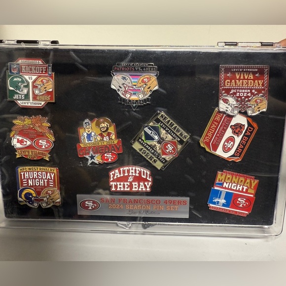 NFL San Francisco 49ers 2024 Season Pin Set Limited Edition NEW - Picture 1 of 4